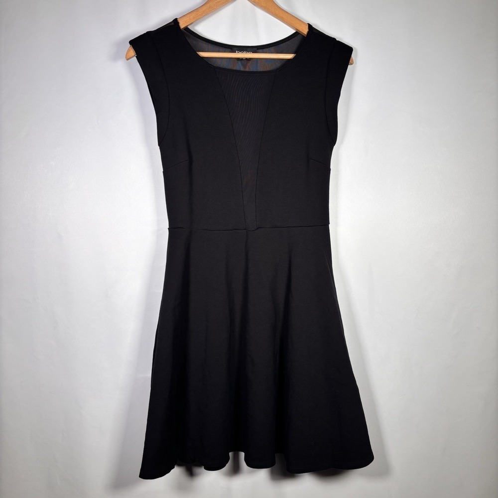 Bebe Cocktail Dress Womens Medium Black Mesh 90s Y2K Club Party Event Going Out